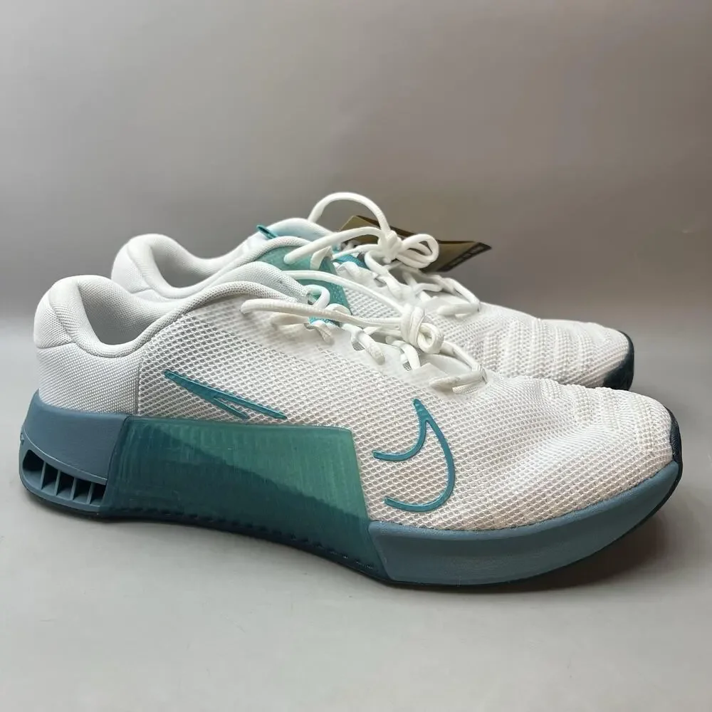Nike Metcon 9 Training Shoes Men Size 14 White Teal Gym Lift Comfort Sneakers